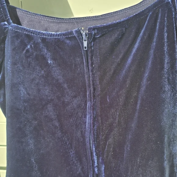 Trixxi Juniors' Puff-Sleeve Faux-Wrap Velvet Dress Sz L Women Blue Holiday - Picture 15 of 15